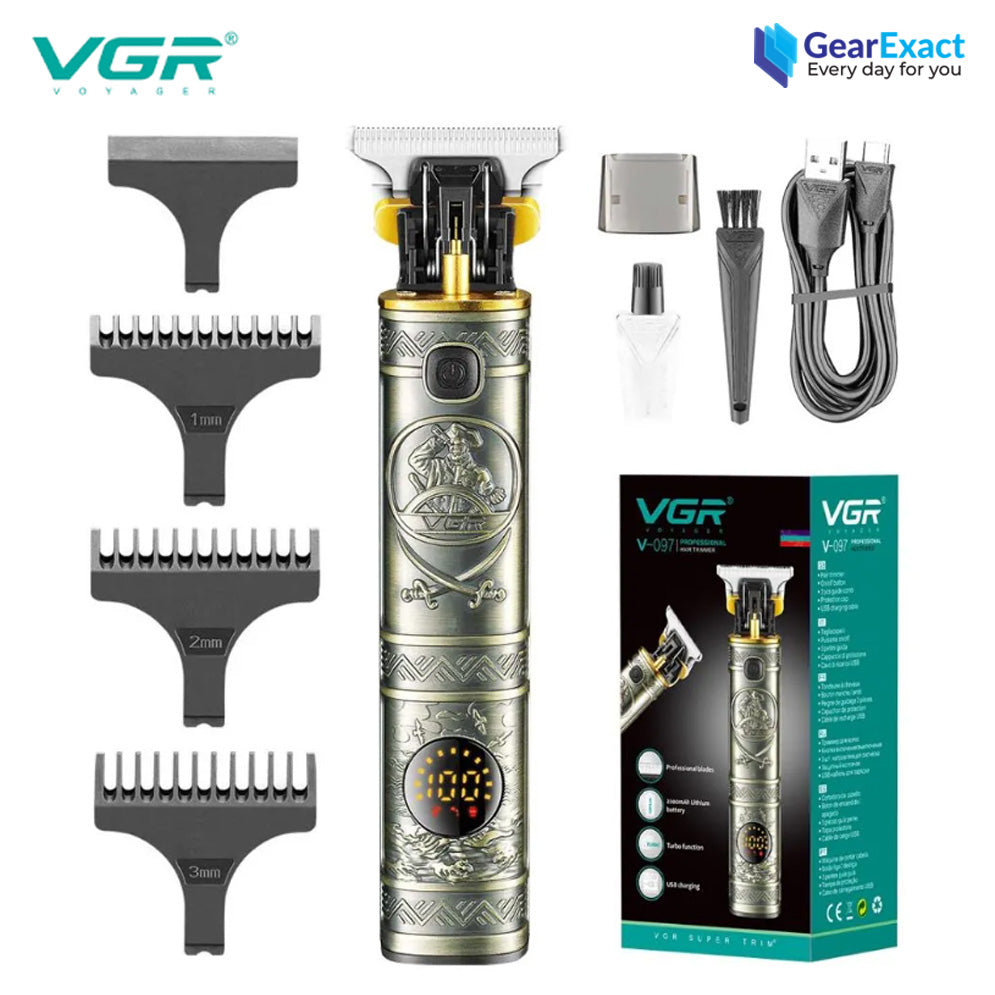 VGR V-097 Hair Clipper and Beard Trimmer with Digital Display for Men