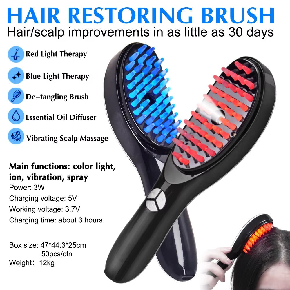 Light Hair Brush Multi Functional Electric Massage Steam Hair Comb