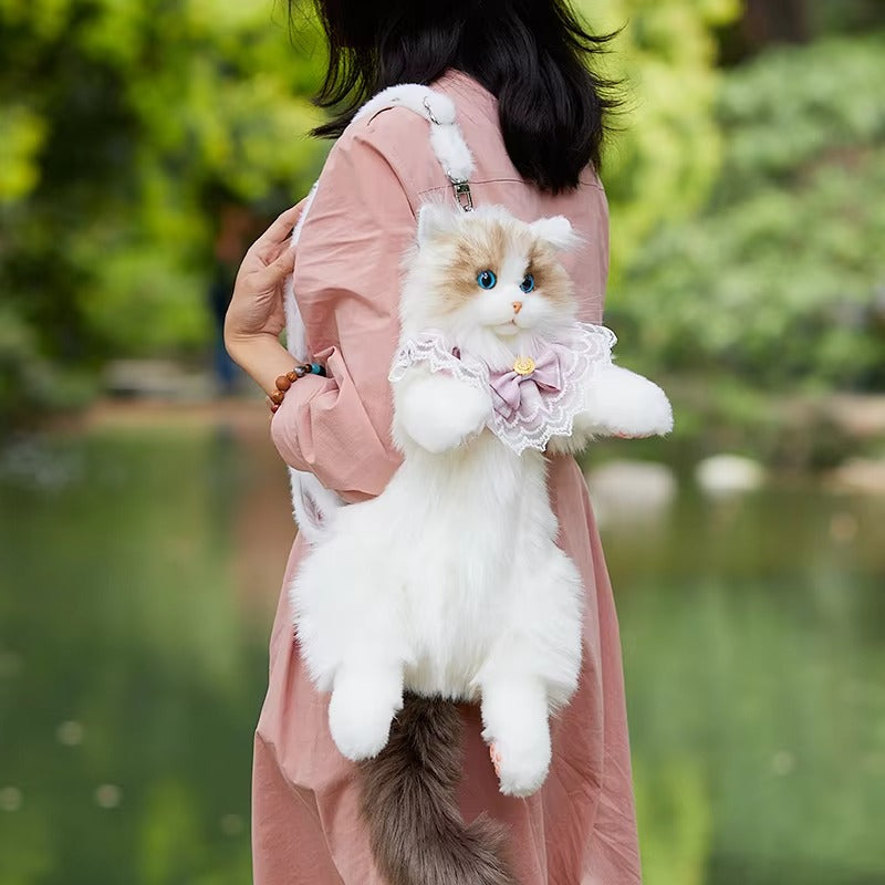 Cat Backpack Soft Plush Simulation